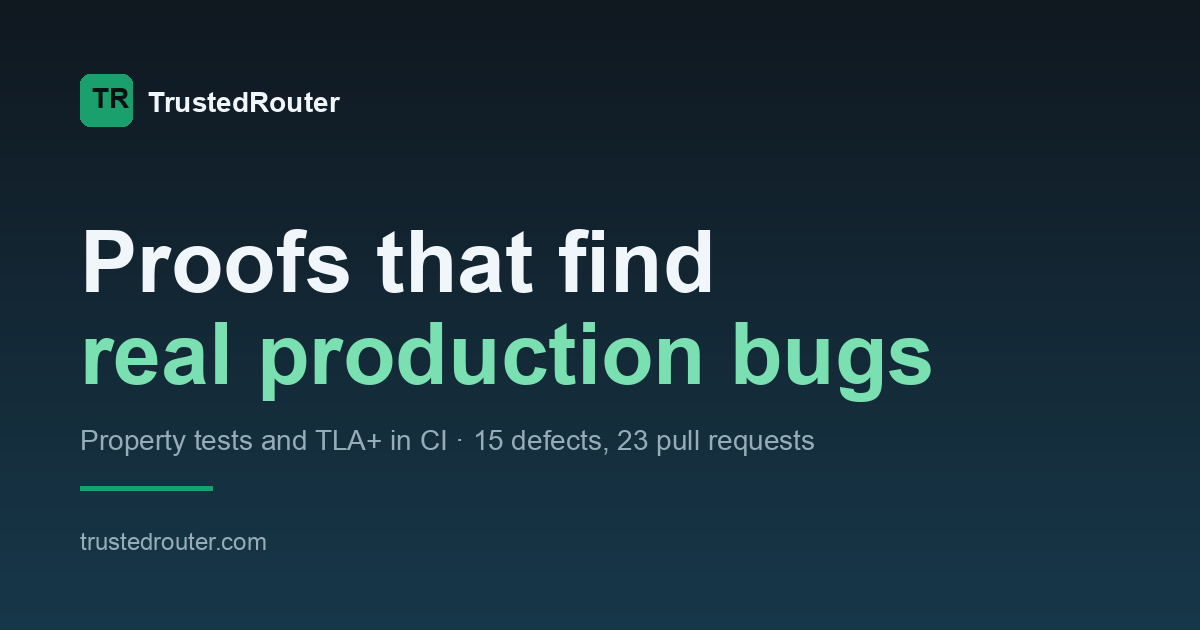 Proofs that find real production bugs